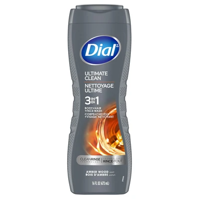 DIALBW16-AW, Dial Body Wash 16oz  3in1 Ultimate Clean Amber Wood, 017000046204
