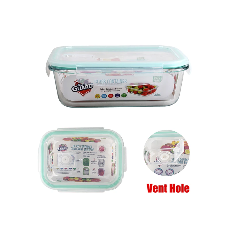 Fresh Guard Glass Container 33.8oz Oven Safe 1pk