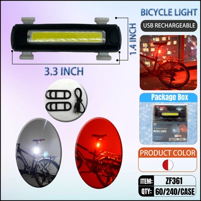 ZF361, BIKE USB Recharge Light Red + White, 887257003615