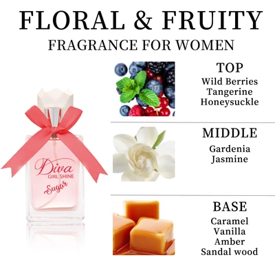 88322, Eau de Parfum 3.4 oz/100 ml Diva Girl Shine for Women - United Scents, 191554883222
