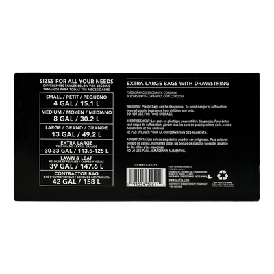 ST-30211, Drawstring Trash Bag Flex 33 Gal 52CT Black - Scotts, 191554302112