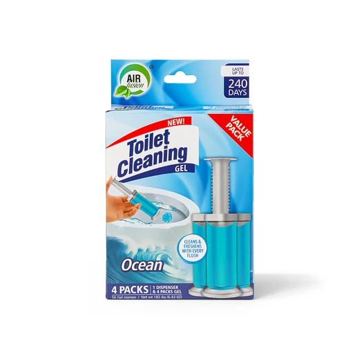 60128, Air Fusion Toilet Cleaning Gel 6.43oz 4PK – Ocean, 191554601284
