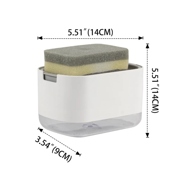 38168, Ideal Home Push Soap dispenser w/ Sponge, 191554381681