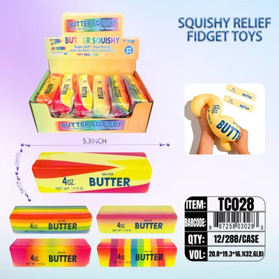 TC028, Squishy Butter Rainbow  5.31"x1.57"x1.46", 887258030283