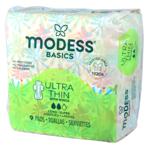 M69833, Modess Ultra Thin Pads 9CT Long, 855424008336