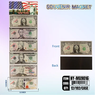 NY-MG9016, Money Magnet Assorted x6, 887257990168