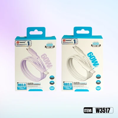 W3517, FAST CHARGING DATA CABLE 1M 60W C-C, 6918033875738