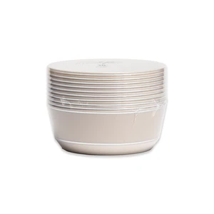 36349, Elegance Party 10PK 14oz Soup Bowl Linen+Silver, 191554363496