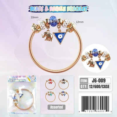 J6-009, BANGLE & BEADS BRACELET, 887257840012