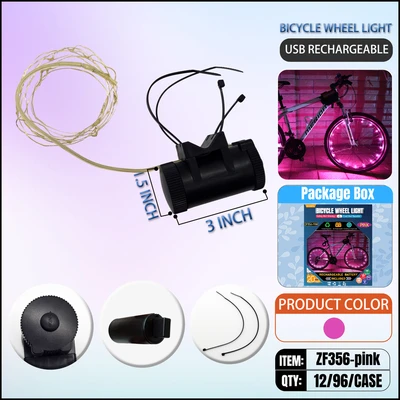 ZF356-PINK, BIKE WHEEL LIGHT WH, 887257003561