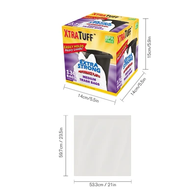 30157, XtraTuff Extra Strong Medium White Trash Bags 8Gal 130CT, 191554301573