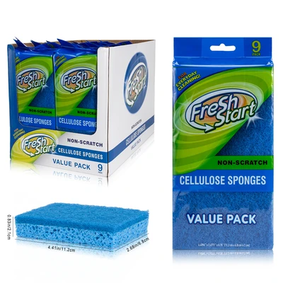 BL32229, Fresh Start Sponge 9PK Cellulose Non-Scratch, 191554322295