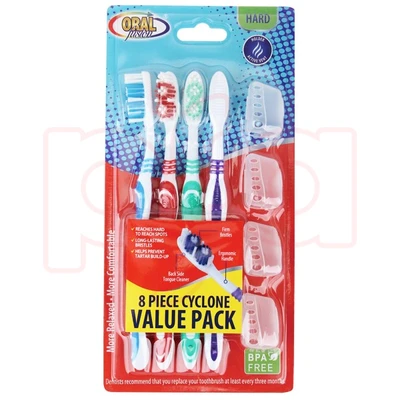68005, Oral Fusion Toothbrush 8PK Cyclone Hard, 191554680050