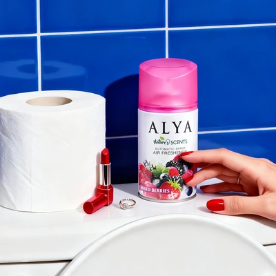 99130, ALYA Bathroom Automatic Spray Refill 5.5oz – Mixed Berries, 8696601064361