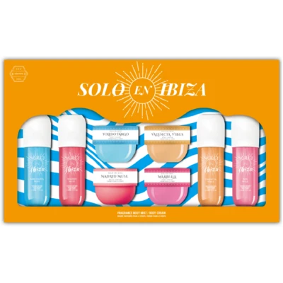 89579, SOLO EN IBIZA Mega Gift Set 8pcs 4*100ml body mist+4*30g body cream, 191554895799