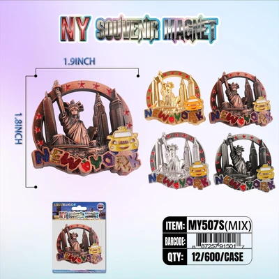 MY507S, New York Souvenir S. Metal Magnet, 887257915079