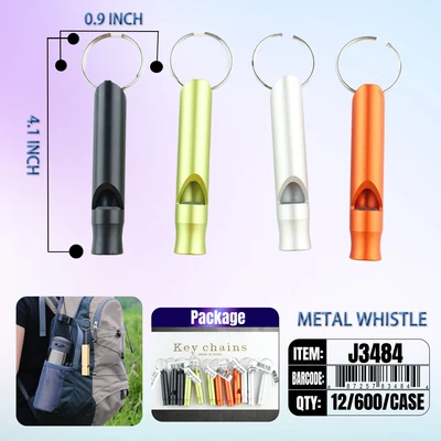 J3484, Key Chain & Aluminum whistle, 887257834844