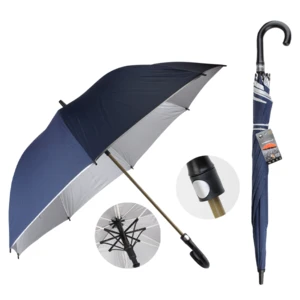 46013, Drops Umbrella Long 70cm Silver Lining, 191554460133
