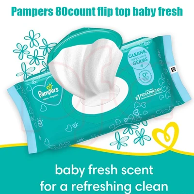 P80BF, Pampers Wipes USA 80CT w/ Flip Top Baby Fresh