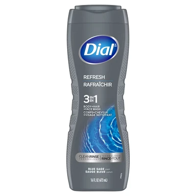 DIALBW16-BS, Dial Body Wash 16oz  3in1 Refresh Blue Sage, 017000091723