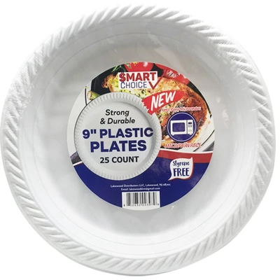 PL1100, Plastic Plate Microwavable 9in 100CT, 852632039558