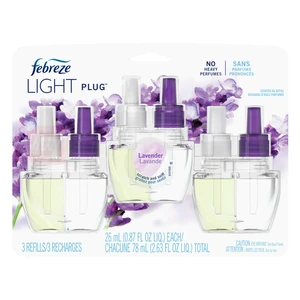 FP263L, Febreze Plug Light Oil Refill 3Pack Lavender (2.63oz Total), 037000855699
