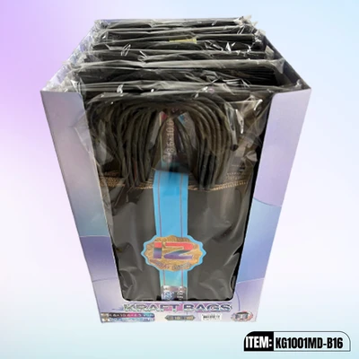 KG1001MD-B16, Kraft Bags MD. Black 12/Pk 10.6"x8.6"x4.3", 887258100375