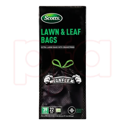 ST-30215, Drawstring Trash Bag Flex 39 Gal 22CT Black Lawn & Leaf - Scotts, 191554302150