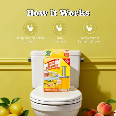 60131, Air Fusion Toilet Cleaning Gel 6.43oz 4PK – Lemon, 191554601314