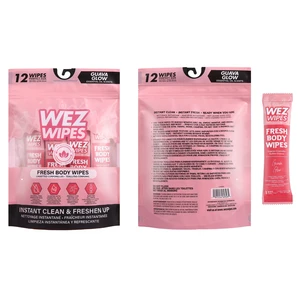 69326, WEZ WIPES  Fresh Body Wipes 12pcs Guava Glow, 191554693265