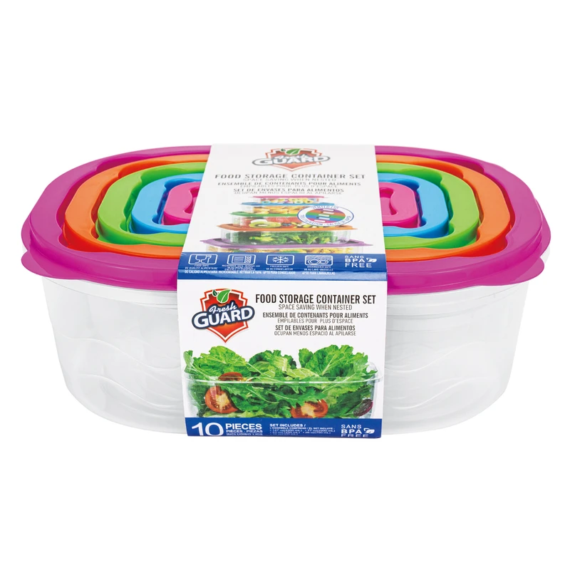 Fresh Guard Plastic Container Set Vent 10PK Rect