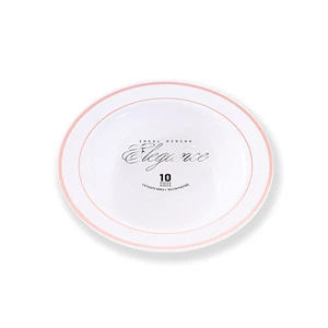 36216, Elegance Bowl 5oz White + 2 Line Stamp Rose Gold, 191554362161