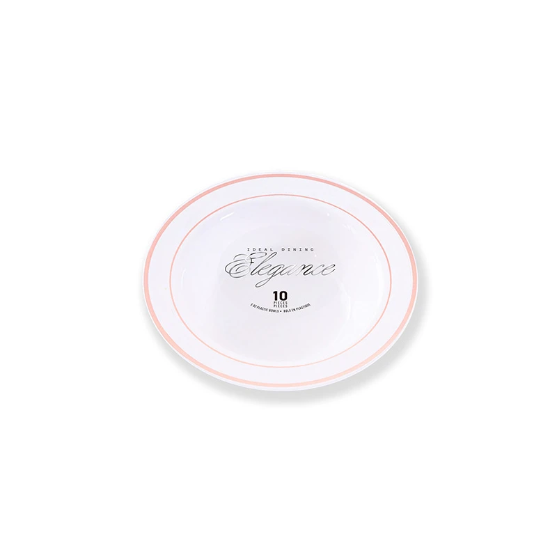 Elegance Bowl 5oz White + 2 Line Stamp Rose Gold