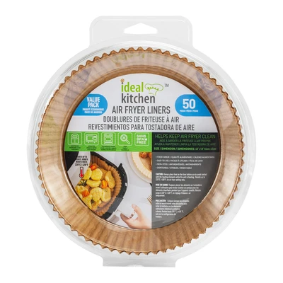 38191-24, Ideal Kitchen Air Fryer Liner Paper 50PK 6.3in Round, 191554381919