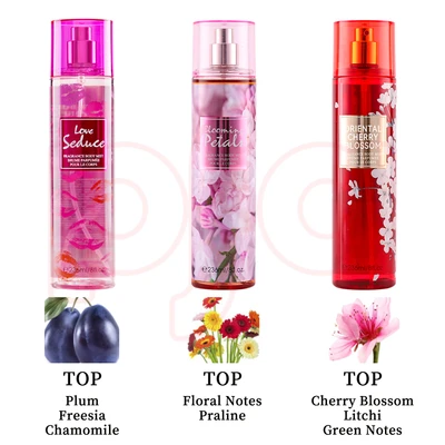 88843, Women's Body Mist Display 8 oz/ 236 ml Love Of Magic, 6 Scents Blooming Petals/Love Of Magic/Love Seduce/Magic Spell/Oriental Cherry Blossom/Secret Desire/Sweet Pea - United Scents, 191554886124