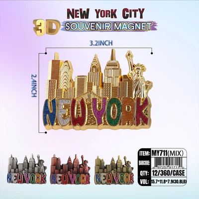 MY711, New York Souvenir M. Metal Magnet, 887257917110