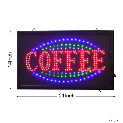 HY-049, LED COFFEE SIGN 21.5'X13'X1"