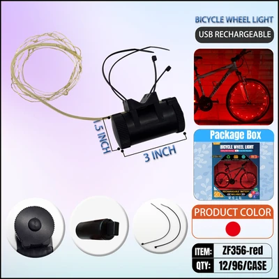 ZF356-RED, BIKE WHEEL LIGHT MUTI, 887257003561