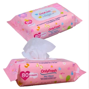 WW88557, Only Fresh Wipes 80CT w/ Lid Pink, 88168885578