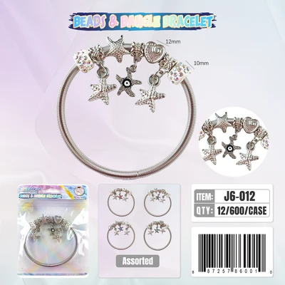 J6-012, BANGLE & BEADS BRACELET, 887257840012