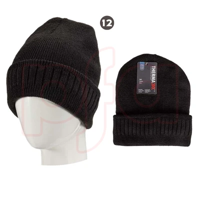 10040, Thermaxxx Mens Hat w/ Fur Lining Black Only, 191554100404