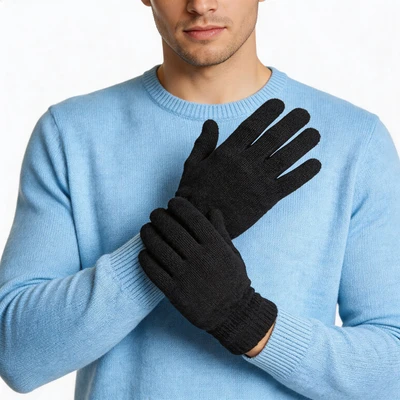 11112, Insulated Classic Double-Layer Knit Gloves in 3 Colors, 191554111127
