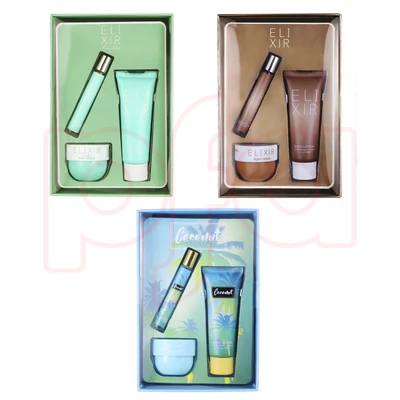 89965, Women's  3pcs Mini Set  COCONUT 8ml/0.27fl.oz EDP 50ml/1.7fl.oz Body Cream 30ml Body Butter, 191554895355