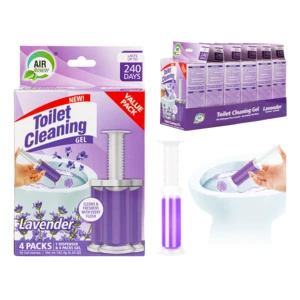 60129, Toilet Cleaning Gel  4 Pack Clean Lavender Scent 6.43oz with 56 Stamps - Air Fusion, 191554601291