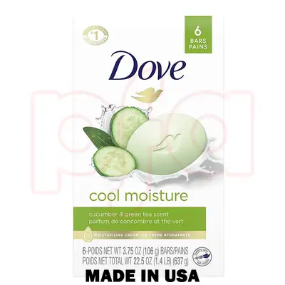 DS6-CM, Dove Soap USA 3.75oz 6-Pack Cool Moisture #61117, 01111161177