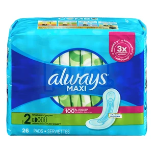ALW-03369, Always Maxi 26ct Size 2 Daytime Super Pads, 030772033692