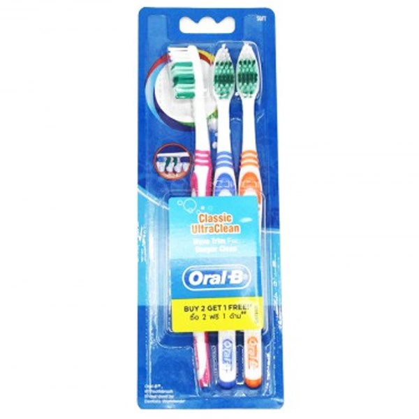 OB3CS, Oral-B Toothbrush Classic Ultra Clean Soft 3PK, 4902430502245