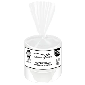 36129, EP Plastic Bowl 5oz White 100CT Value, 191554361294