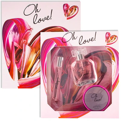 88415, Women's 3 Pcs Set 0.51 oz/15 ml+1.7 oz/50 ml Eau de Parfum 2.9 oz/85 g Body Cream Oh Love! - United Scents Eau de Parfum, 191554884151