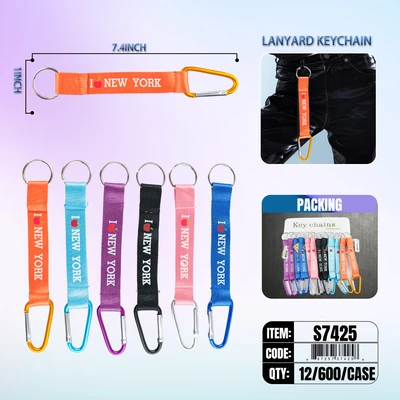 S7425, New York keychain Landyard With Buckle, 887257374258